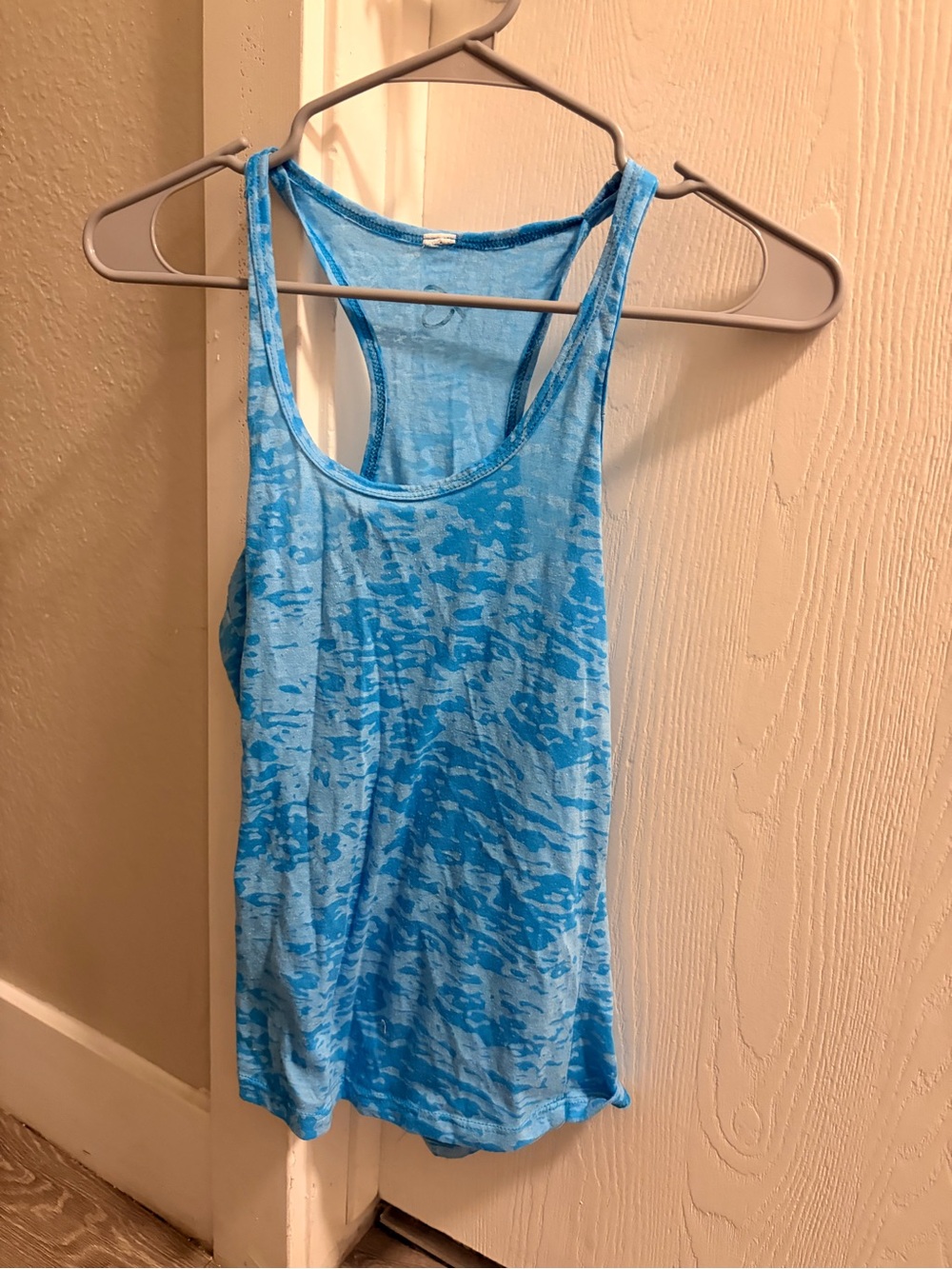 Lightweight Blue Patterned Racerback Tank Top